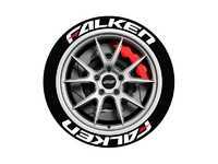 White With Red Dash Falken Tire Stickers - 17