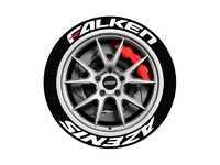 White With Red Dash Falken Azenis Tire Stickers - 17