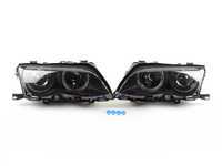 Depo Smoked Blackout Angel Eye Projection Headlights - E46 Sedan (09/2001+)