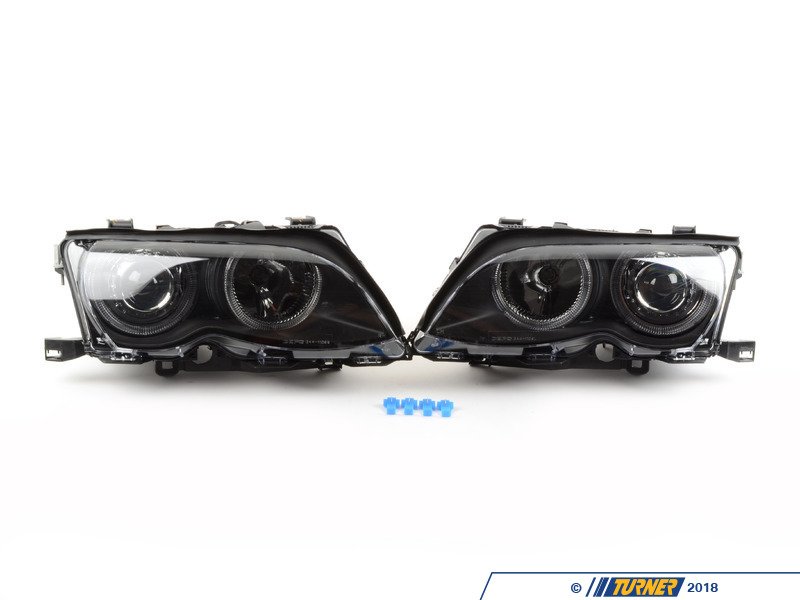 4441136PXNDAM2 Depo Smoked Blackout Angel Eye Projection Headlights