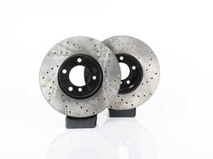 BMW E39 520d 00-04 Front Drilled Grooved Brake Discs