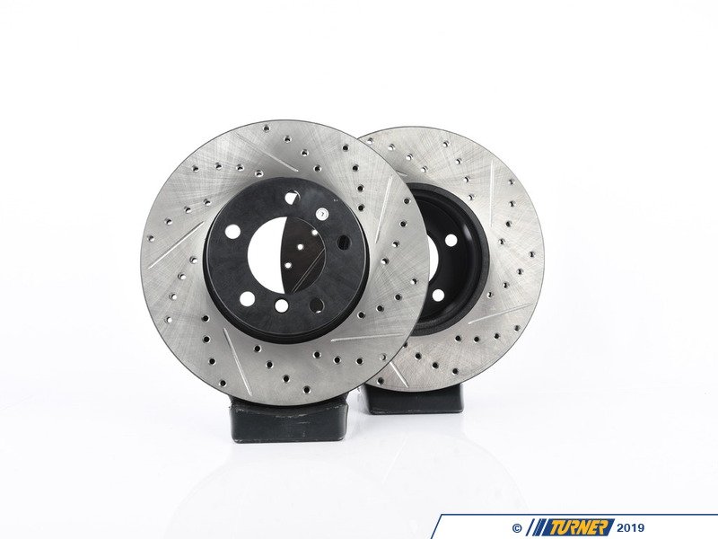 025997ecs048KT - ECS V4 Cross Drilled & Slotted Brake Rotor Pair