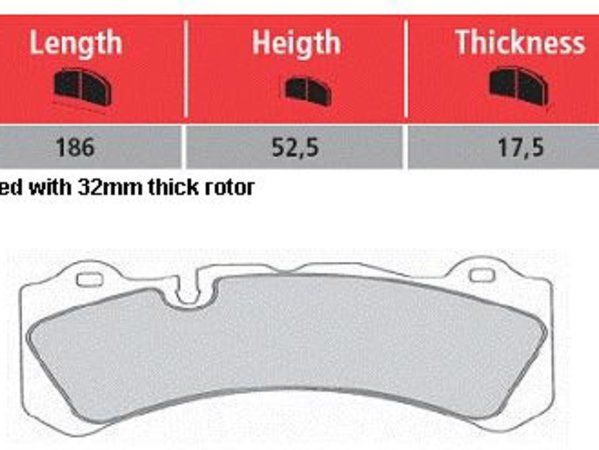 Hawk Brembo Calipers Monobloc M - Race Brake Pad Set - Hawk DTC-70 TMS16494
