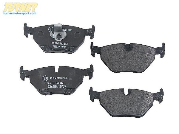 34216761281 - Akebono Rear Euro Ceramic Brake Pad Set -- E39 | Turner ...