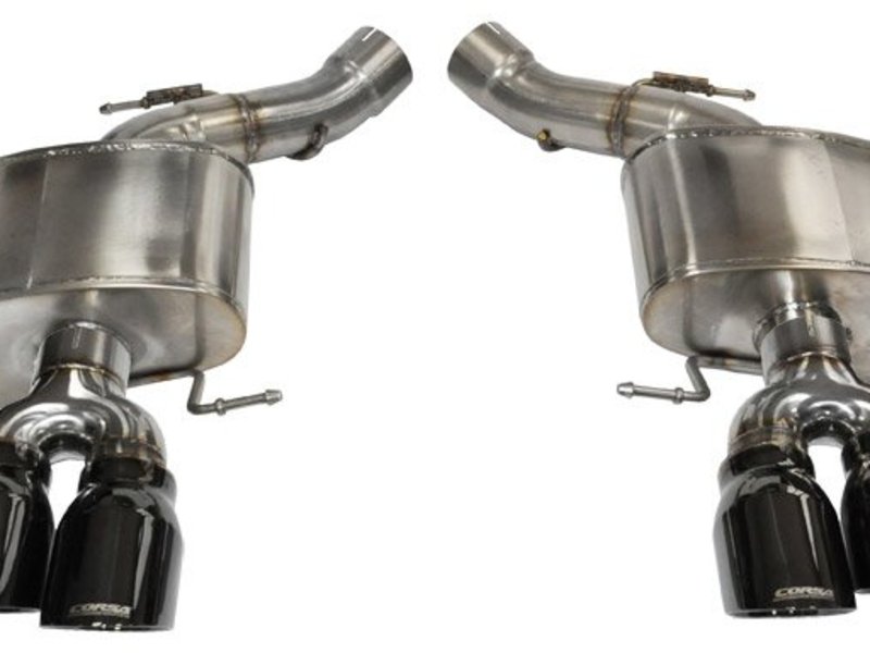 COR14934B F10 M5 Corsa AxleBack Sport Mufflers Black Tips Turner