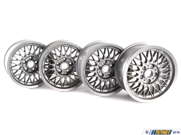 36112225518 - E30 M3, E24/E28 16" Basketweave Style 5 Wheel Set ...