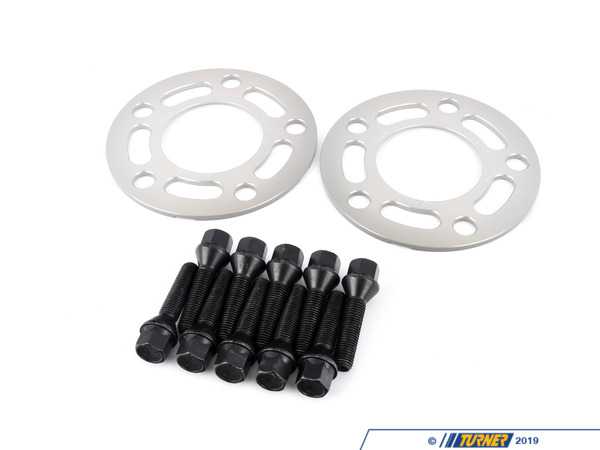 Turner Motorsport Turner Silver 5mm Wheel Spacers with Extended Bolts (Pair) - Most BMWs (see applications) TMS301279kt1