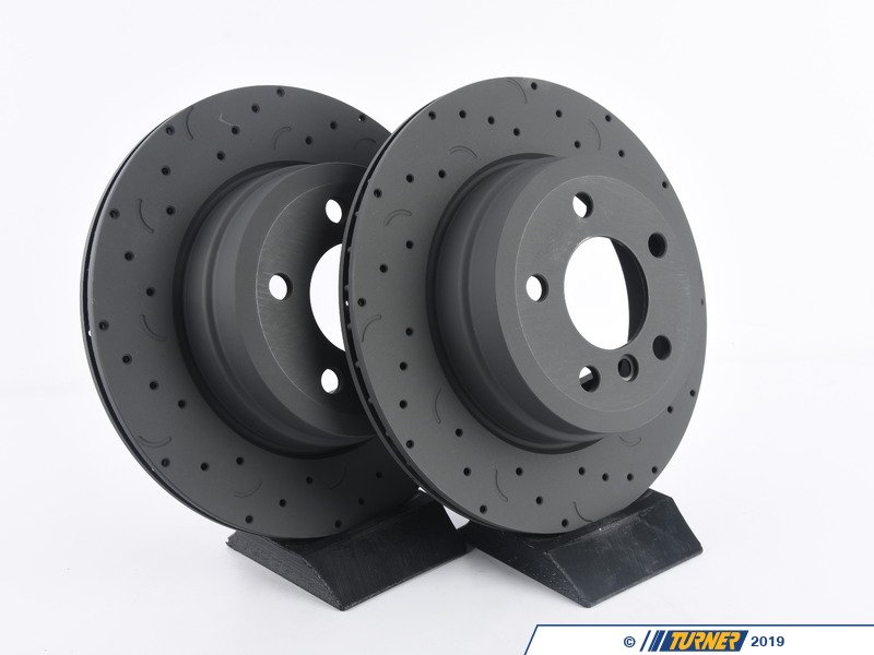 HTC4512 Hawk Talon Cross Drilled & Slotted Brake Rotor Pair Rear
