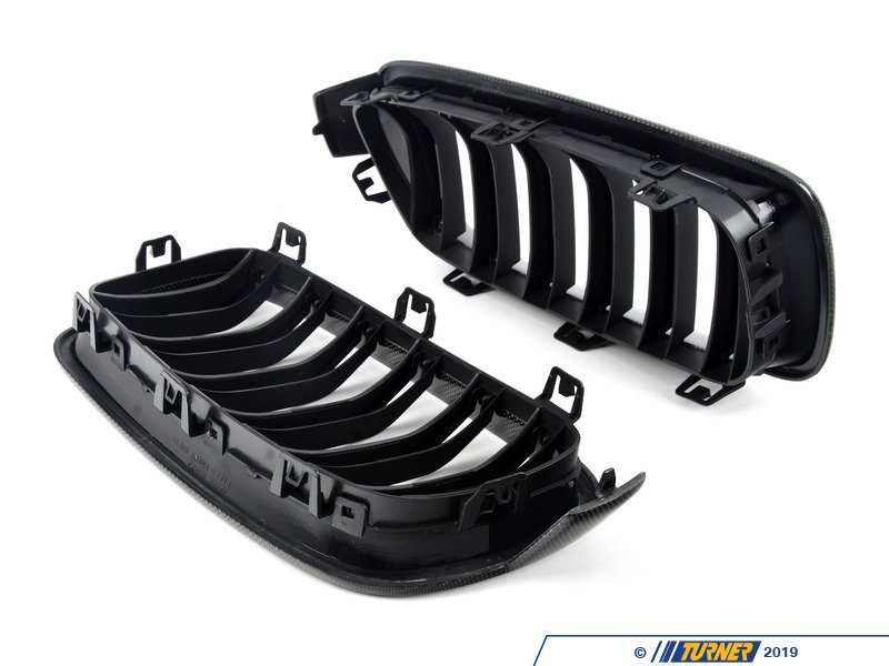 Gloss Black Dual Slat Kidney Grille Set – For BMW F30 F31 320i 328i 335i 2012-2018 – Direct Replacement Pair