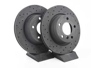 POWER PERFORMANCE DRILLED SLOTTED PLATED BRAKE DISC ROTORS 37359PS FRONT+REAR