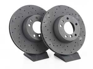 Front+Rear Cross Drill Rotors /& Pads for 2000 BMW 540i E39 Model thru 2//2000