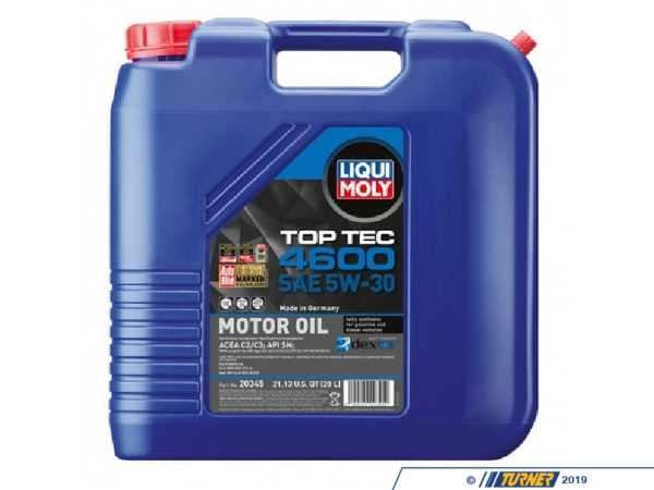 20345 - Top Tec 4600 5W30 Synthetic Motor Oil - 20 Liter | Turner ...