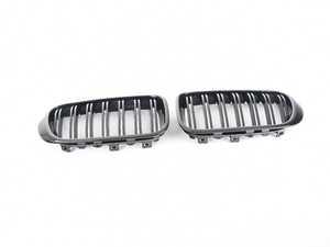 Huichi Gloss Black ABS Front Kidney Grille with Single Slat Mesh Grill Compatible for BMW X3 F25 X4 F26 2-pc Set