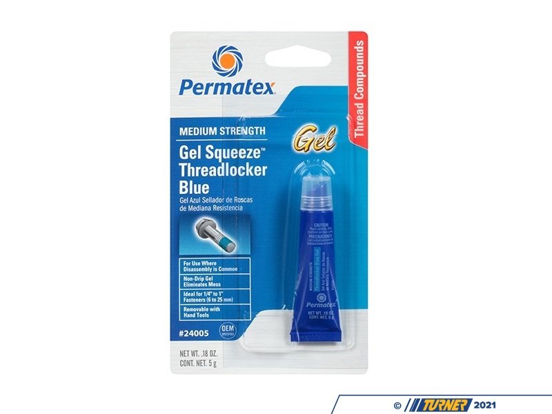 24005 Permatex Medium Strength Threadlocker BLUE Gel Turner Motorsport