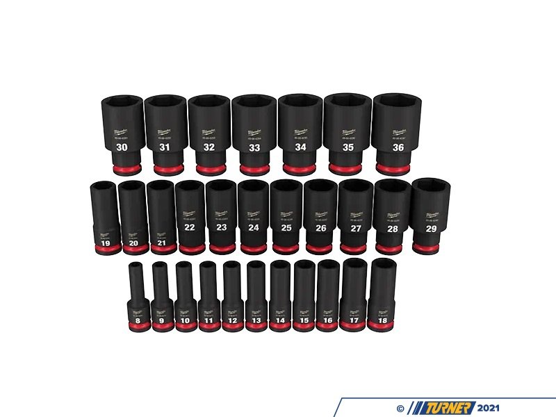 Milwaukee 49-66-7015 Shockwave 1/2 -inch Drive Metric 6 Point Impact Socket Set | JB Tools