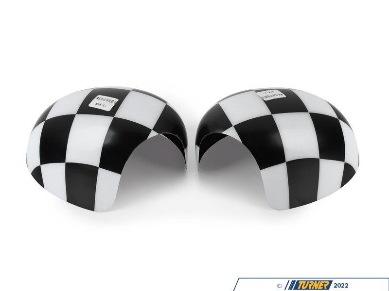 51160415117 Checkered Mirror Cap Covers Set Turner Motorsport