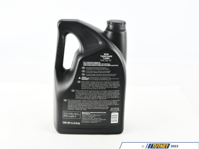 83215A78F80 Genuine BMW TwinPower Turbo 5W30 Engine Oil 5 Liter Turner Motorsport