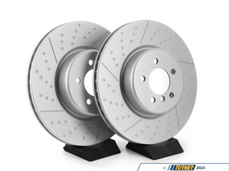 34106797603DS Front V5 Dimpled & Slotted Brake Rotors Set (370x30