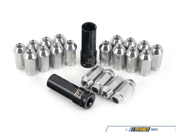 Mishimoto MMLG-15-20LSL Aluminum Locking Lug Nuts – M12x1.5, 20-Piece Set, Silver, 7075-T6