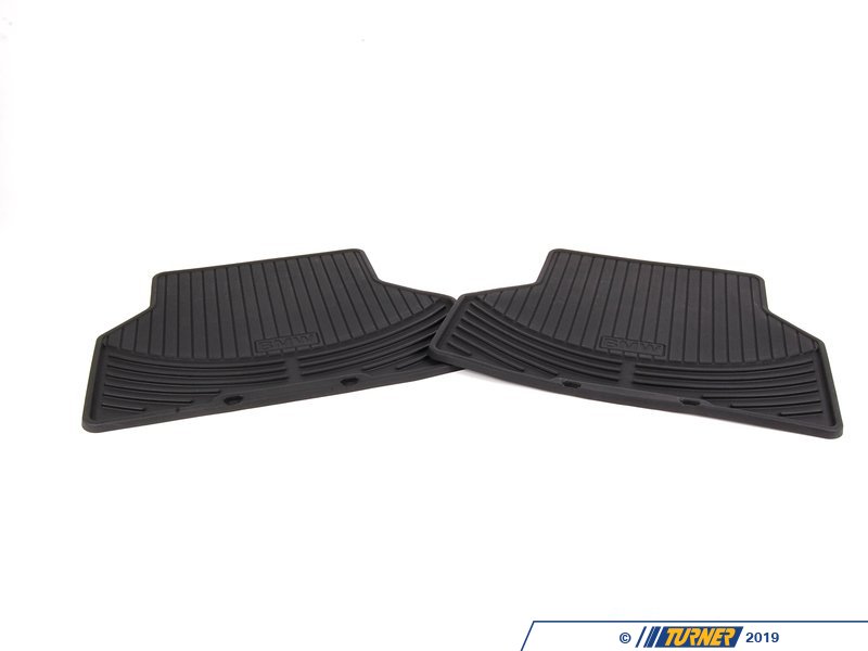 82550305179 Genuine BMW Rear Rubber Floor Mat Set Black E60 545i