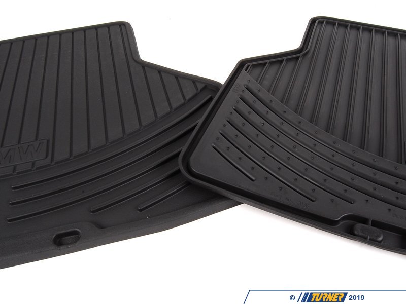 82550305179 Genuine BMW Rear Rubber Floor Mat Set Black E60 545i