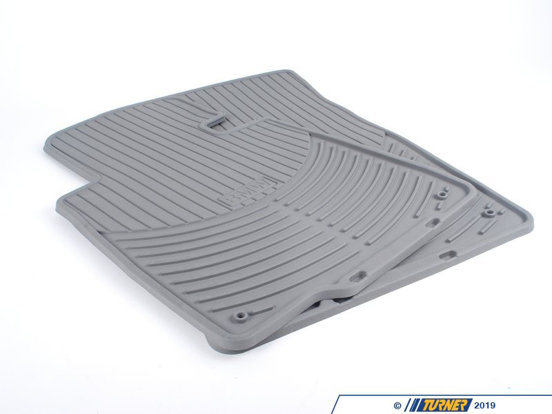82550151490 Genuine BMW Front All Weather Rubber Floor Mat Set Gray
