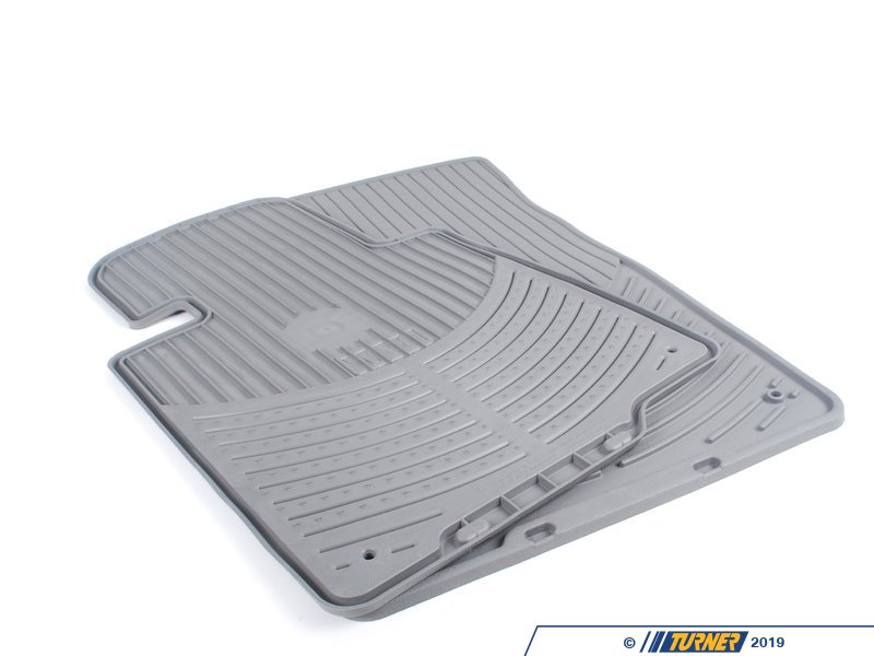 82550151490 Genuine BMW Front All Weather Rubber Floor Mat Set Gray E46 323Ci 325Ci 330Ci