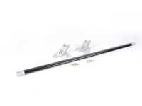 E46 Non-M Flat Oval Carbon Fiber Strut Brace With Silver End Plates