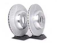 Genuine BMW Cross-Drilled & Slotted Brake Rotors - Front - E82 135i
