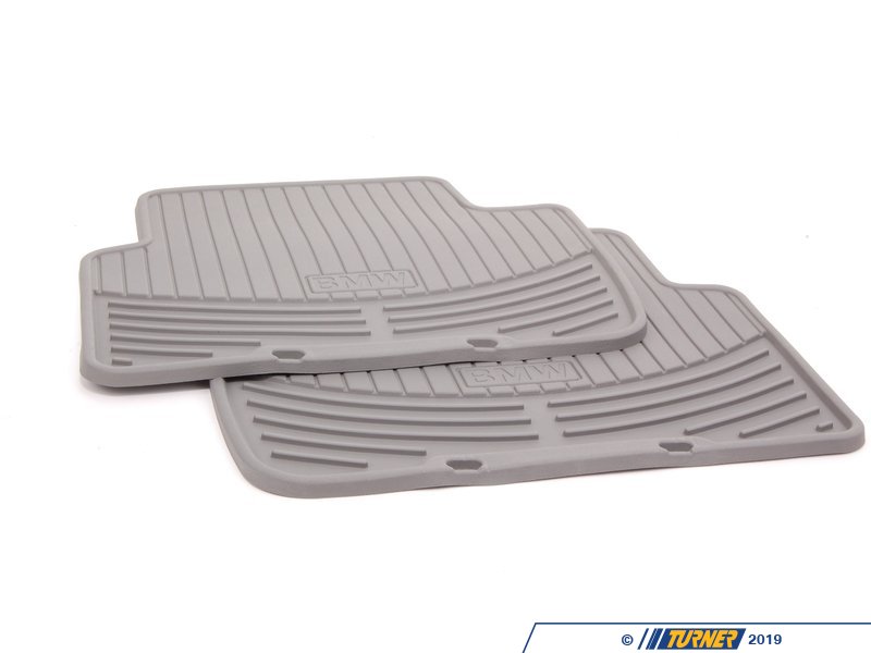 82550151489KT Genuine BMW All Weather Rubber Floor Mat Set Gray