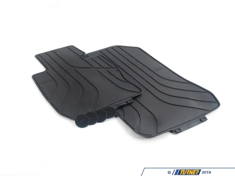 BMW NEW GENUINE 7 SERIES F01 REAR ALL WEATHER BLACK RUBBER FLOOR MATS PAIR 