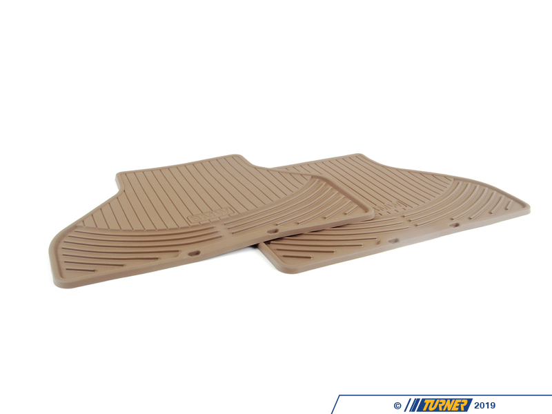 82112318674 Genuine BMW Rear All Weather Rubber Floor Mat Set Beige
