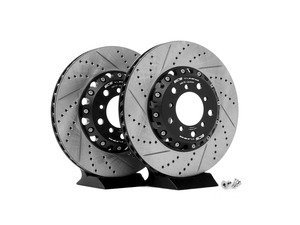 325 Ci 2000-On BREMBO PADS BMW 3 Series Coupe E46 GROOVED FRONT BRAKE DISCS 