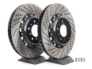 For BMW E60 E63 Front Rear StopTech Drilled Slotted Rotors PQ Ceramic Pads Kit 