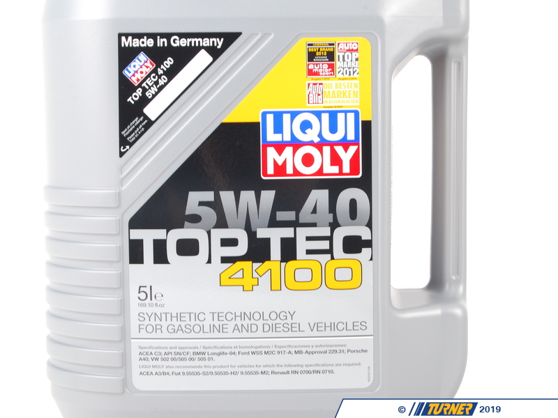 2330 - Liqui Moly Top Tec 4100 5w-40 Engine Oil - 5 Liter | Turner ...