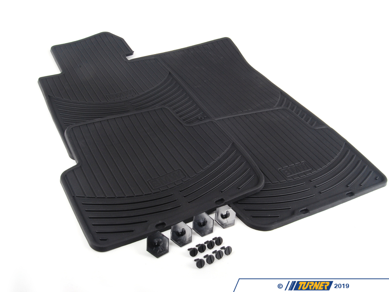 82550151192KT Genuine BMW All Weather Rubber Floor Mat Set Black