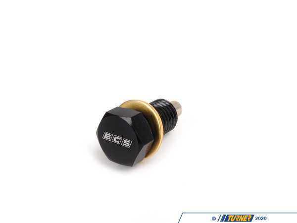 T#361057 - 002201ECS01A - ECS Tuning Magnetic Oil Drain Plug (M12x1.5) - Turn your oil drain plug into an effective metal particle filter! This drain plug fits virtually all BMWs, and has a SUPER strong magnet built into it's tip, trapping iron and steel contaminants and safely removing them from the circulation.This is a must for ALL BMWs, and simply installs in place of your existing drain plug. With every oil change you perform on your BMW, you'll be able to inspect for metal shavings and debris. Many times, if something is going wrong on your BMW's engine, the drain plug can give you an early warning. Our championship race team uses this info all the time (Ever find a piece of a valve spring in your oil? We have!) Be sure to get one now, and make the swap next oil change!This magentic drain plug most BMWs (except pre-1980's). It includes a new/fresh copper washer.Note: requires thin wall socket and very slight trimming of the undertray for E46 M3, Z4M, Z3M with S54 engine - ECS - BMW MINI