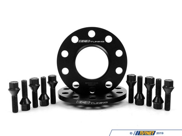 T#368810 - ECS#253KTWB - ECS Tuning Wheel Spacer & Bolt Kit - 10mm - 72.6mm CB - Drastically improve the looks of your vehicle while improving your vehicle's handling characteristics and/or easily adjust your wheel fitment to allow for the proper clearance when installing parts such as new wheels, big brake kits, or lowering suspension components.Interference from components such as shocks, springs, or control arms are a common issue when installing wheel that are not a direct OE size replacement. By moving your wheels a few millimeters each, you can give yourself enough clearance for proper wheel fitment and give your car a wider stance in the process.ECS Tuning wheel spacers are constructed of high quality 6061-T6 aircraft grade aluminum and are specifically designed by in-house engineers and cnc machined to exact standards, ensuring the best fitment possible. By carefully measuring the OEM wheel hubs and bore dimensions, these spacers mount with minimal clearance to prevent any vibration, retaining the stock-like vibration free operation.This kit includes wheel bolts that are lab tested to meet or exceed ISO 898 class 10.9 mechanical and physical properties to ensure perfect fastening of the wheel to the hub with no issues or potential to snap under aggressive driving conditions.ECS Tuning is a performance and genuine parts provider that designs their ECS Tuning branded aftermarket automotive parts in-house to ensure the highest quality and affordability possible. Every part's design is subjected to a rigorous test fit and stress test period to guarantee proper fitment and continued reliability for years to come.This item fits the following BMWs: 2008-2012 E82 BMW 128i 135 1M1988-1991 E30 BMW M31992-1998 E36 BMW 318i 318is 318ti 318ic 323is 323ic 325i 325is 325ic 328i 328is 328ic M31999-2005 E46 BMW 323i 323ci 325i 325ci 325xi 328i 328ci 330i 330ci 330xi M32006-2011 E90 BMW 325i 325xi 328i 328xi 328i xDrive 330i 330xi 335d 335i 335xi 335i xDrive M3 - Sedan2006-2012 E91 BMW 325xi 328i 328xi 328i xDrive - Wagon2007-2012 E92 BMW 328i 328xi 328i xDrive 335i 335is 335xi 335i xDrive M3 - Coupe2007-2012 E93 BMW 328i 335i M3 - Convertible1982-1988 E28 BMW 524td 528e 533i 535i 535is M51989-1995 E34 BMW 525i 530i 535i 540i M52004-2010 E60 BMW 525i 525xi 530i 530xi 528i 528xi 528i xDrive 535i 535xi 535i xDrive 545i 550i M51982-1989 E24 BMW 633csi 635csi M62004-2010 E63 BMW 645ci 650i M61981-1987 E23 BMW 733i 735i1988-1994 E32 BMW 735i 735il 740i 740il 750il1995-2001 E38 BMW 740i 740il 750il1990-1999 E31 BMW 840i 840ci 850i 850ci 850csi1997-2002 Z3 BMW Z3 1.9 Z3 2.3 Z3 2.5i Z3 2.8 Z3 3.0i M Roadster M Coupe2003-2008 E85 BMW Z4 2.5i Z4 3.0i Z4 3.0si Z4 M Roadster M Coupe2009-2016 Z4 BMW Z4 sDrive28i Z4 sDrive30i Z4 sDrive35i Z4 sDrive35is - ECS - BMW