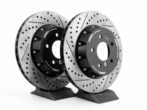 POWER PERFORMANCE DRILLED SLOTTED PLATED BRAKE DISC ROTORS 37359PS FRONT+REAR