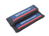 T#340352 - MSBELT50MM - BMW Motorsport Seat Belt Shoulder Pad Set - These original BMW Motorsport shoulder pads fit over any street car seat belt or 2" harness belt. A zippered side makes these super easy to install on any car. High quality "BMW MOTORSPORT" embroidery will set your car apart from the rest. Also available in 76mm (3") harness width. Set includes two shoulder pads. - Genuine BMW - BMW
