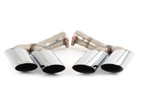 E71 X6 50i Supersprint Exhaust Tips - 4x90mm Round Polished Stainless