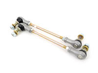 T#338618 - TMS2104 - Turner Motorsport Custom Length Adjustable Front Sway Bar End Links (Pair) - Our renowned TMS adjustable front sway bar / swaybar links for BMWs are now available in custom lengths, making them easy to order for any aftermarket or custom suspension setups. Simply measure for your ideal link length, and order the links with the best length range (below). Each sway bar link has a 10mm diameter mounting pin/stud, which is the typical factory/stock size for a universal fitment. These are sold by the pair, and each set includes two matching sway bar end links.These end links offer the quiet operation and long life of "stock" BMW end links, but with the strength and adjustability of rod-end style sway bar links. These sway bar links can be used on a wide variety of BMWs and aftermarket BMW suspensions. When measuring, please consider that the length ranges of our Custom Adjustable end links are measured from the center to center on the end link mounting stud / pin, as shown in our diagram.Note for E9X M3: the unique mounting on the M3 strut requires a set of our adapter seats (#TSU9912AF9). You can add them with your links from the menu below.TMS Part#Center to Center (mm)Center to Center (inch)TSU9912A35155.00mm - 170.00mm6.10" - 6.69"TSU9912A40170.00mm - 185.00mm6.69" - 7.28"TSU9912A45180.00mm - 195.00mm7.08" - 7.67"TSU9912A50190.00mm - 205.00mm7.48" - 8.07"TSU9912A55207.00mm - 222.00mm8.15" - 8.74"TSU9912AF1220.00mm - 235.00mm8.66" - 9.25"TSU9912A70240.00mm - 255.00mm9.45" - 10.04"TSU4612AF3250.00mm - 265.00mm9.84" - 10.43"TSU9912A80261.00mm - 276.00mm10.28" - 10.87"TSU5012AF8280.00mm - 295.00mm11.02" - 11.61"TSU9912A95290.00mm - 305.00mm11.42" - 12.00"TSU9912110320.00mm - 335.00mm12.59" - 13.19"TSU9912115330.00mm - 345.00mm12.99" - 13.58"TSU9912130362.00mm - 377.00mm14.25" - 14.84"TSU9912135370.00mm - 385.00mm14.57" - 15.16"TSU9912140381.00mm - 396.00mm15.00" - 15.60"TSU9912145389.00mm - 404.00mm15.31" - 15.91"Please select your length below. - Turner Motorsport - BMW