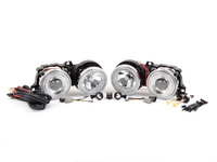Depo Chrome Projector Headlight Set With Angel eyes - E30 BMW