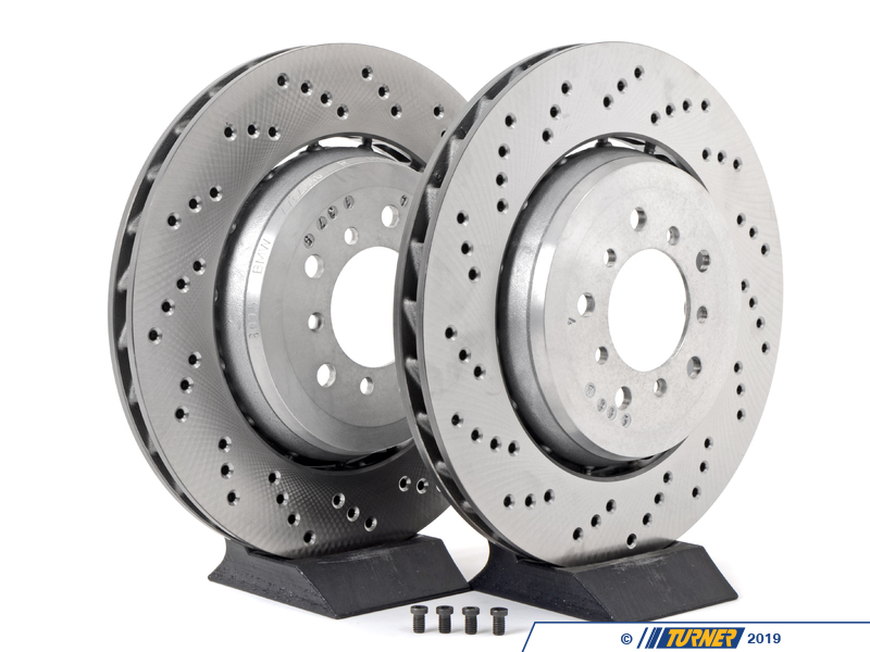 TMS1518 CrossDrilled & Floating Brake Rotors Front E46 M3 CSL