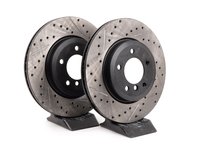 Cross-Drilled & Slotted Brake Rotors - Front - E46 330i, Z4 3.0Si (pair)