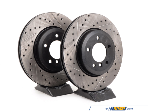 StopTech Cross-Drilled & Slotted Brake Rotors - Front - E46 330i, Z4 3.0Si (pair) 34101166071CDS