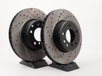 Centric Cross-Drilled & Slotted Brake Rotors - Front - E60 5 Series 6 Cyl 525/528/530/535 (Many, See List) (pair)