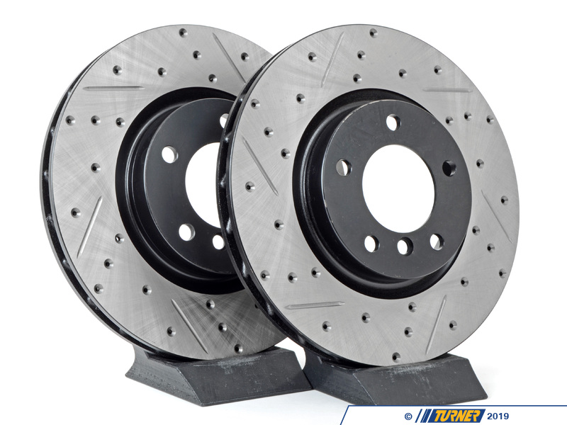 FRONT Performance Cross Drilled Slotted Brake Disc Rotors TB31402