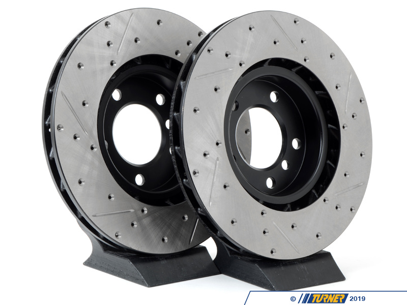 TMS12032 CrossDrilled & Slotted Brake Rotors Front E36 M3, MZ3