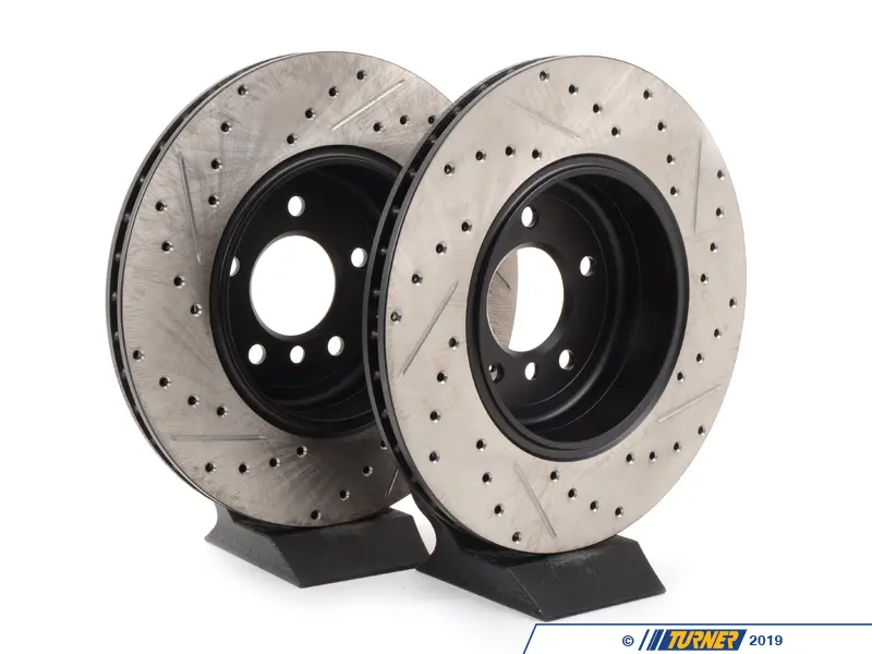 Cross-Drilled & Slotted Brake Rotors - Rear - E60 535i/545i/550i & E63  645i/650i (Pair)